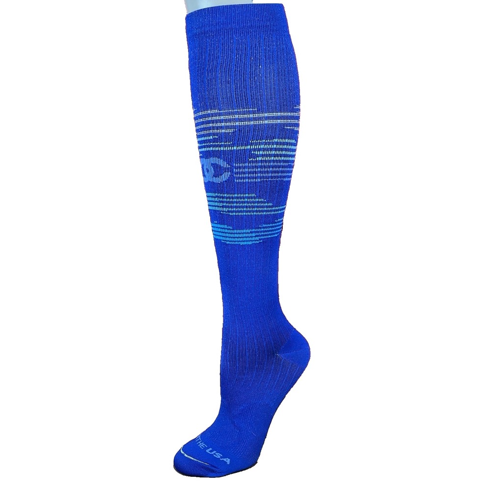 2 pack Pro Compression Lifestyle Blue Waves Mid Calf Compression Socks sz Med/Sm